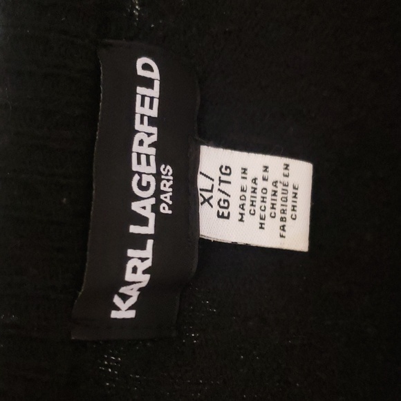 Nwt XL and large Karl lagerfeld sweater black with ringstone - Picture 6 of 12
